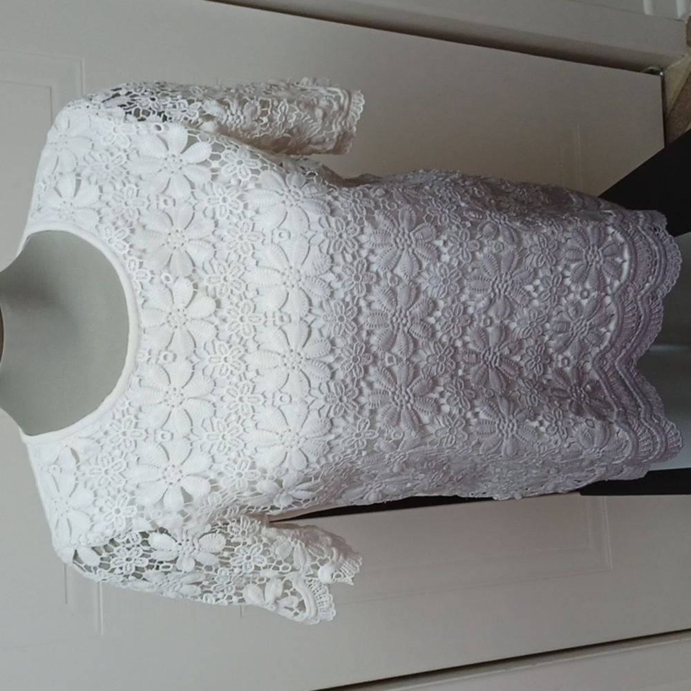 Alfred Dunner Knit Lace top Size M